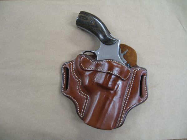 CHOOSE Brown Black Leather RH OWB OUTSIDE PANTS Clip Holster for REVOLVERS 