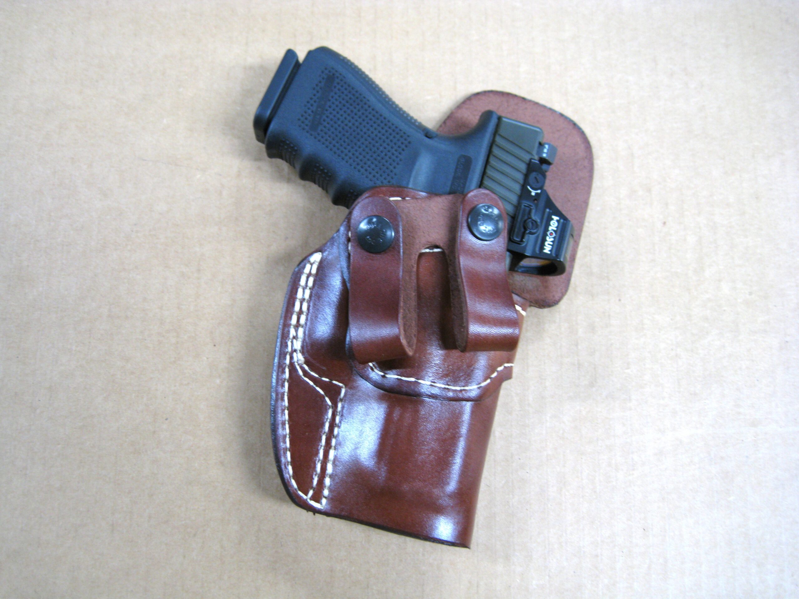 IWB & Appendix Carry | Dual Leather Belt Loops With Snaps Holster | Mid Ride | Select Classic Leather - Image 2