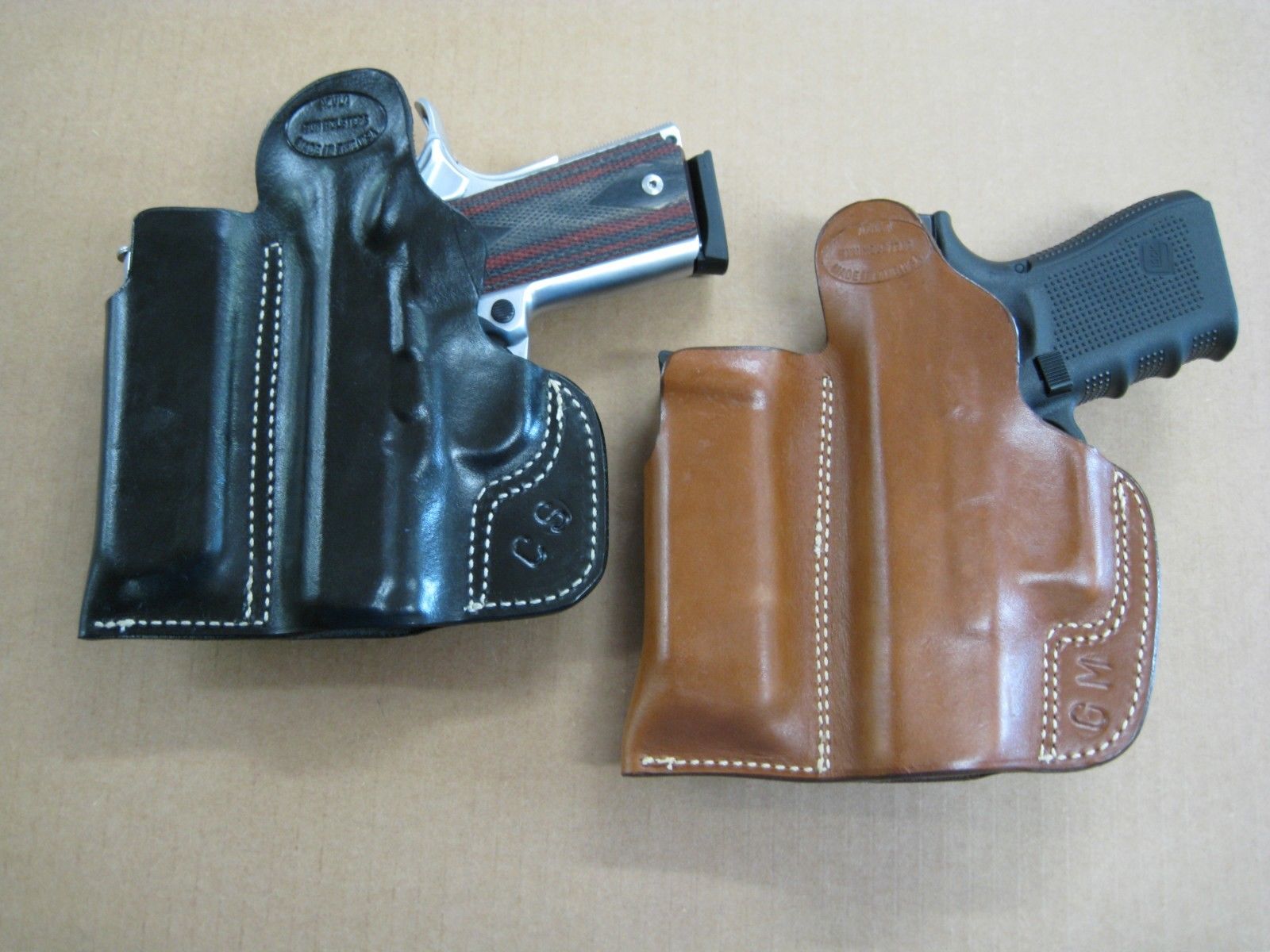 iwb magazine holster Kel Tec PF9 9mm pistol black leather pouch