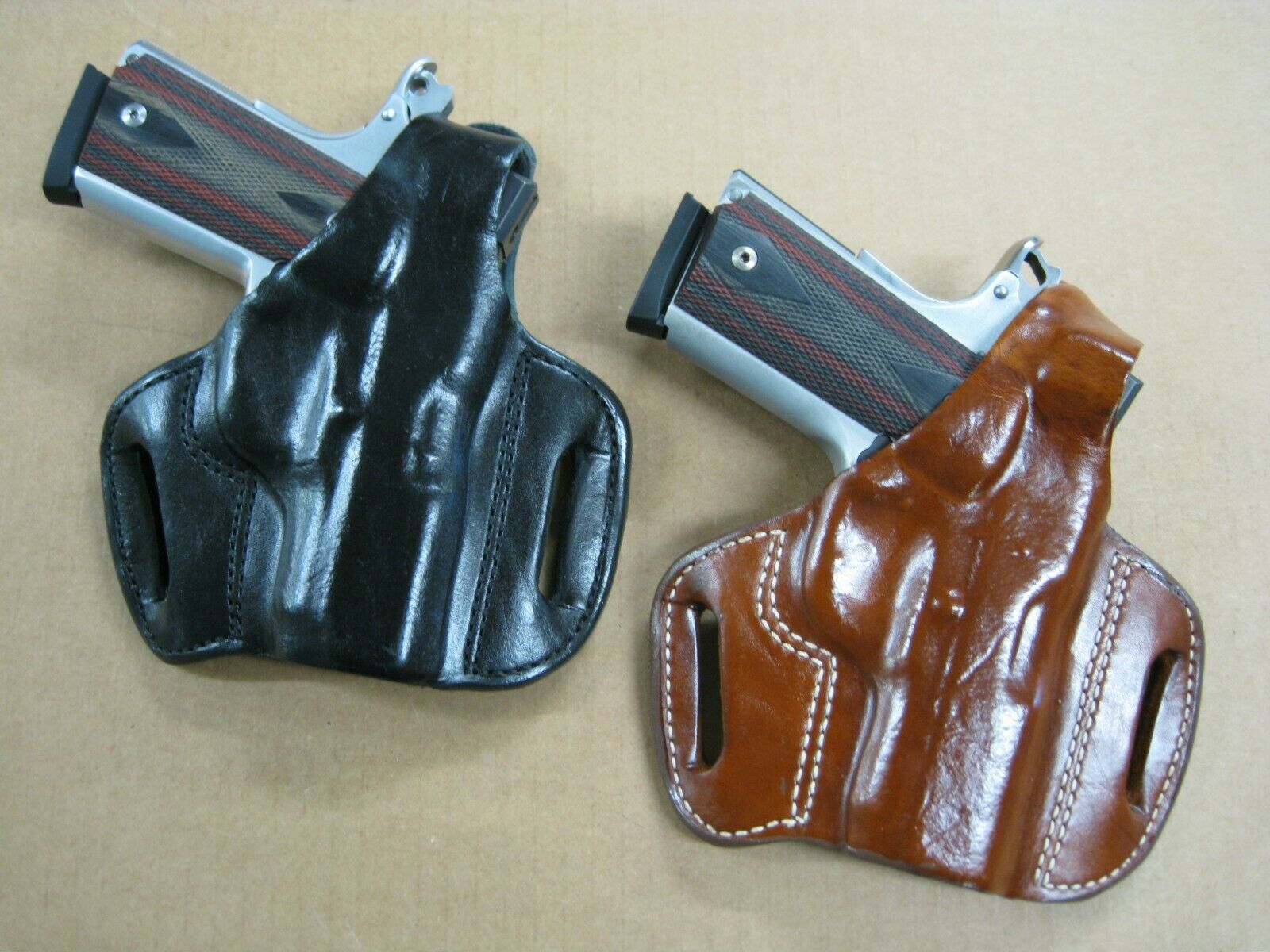 TAGUA Right Hand Leather IWB OWB 4 in 1 Thumb Break Holster for TAURUS 380 1.75" 