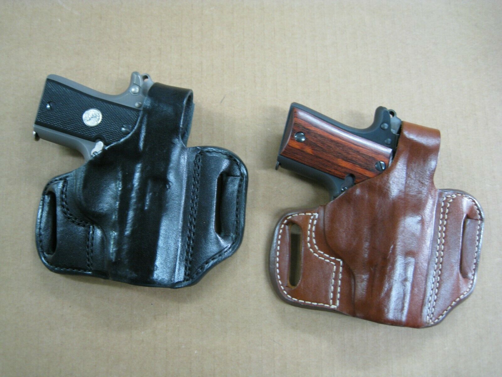 OWB Thumb Break Right Hand Leather Belt Holster Fits Smith & Wesson Model 66-2" 