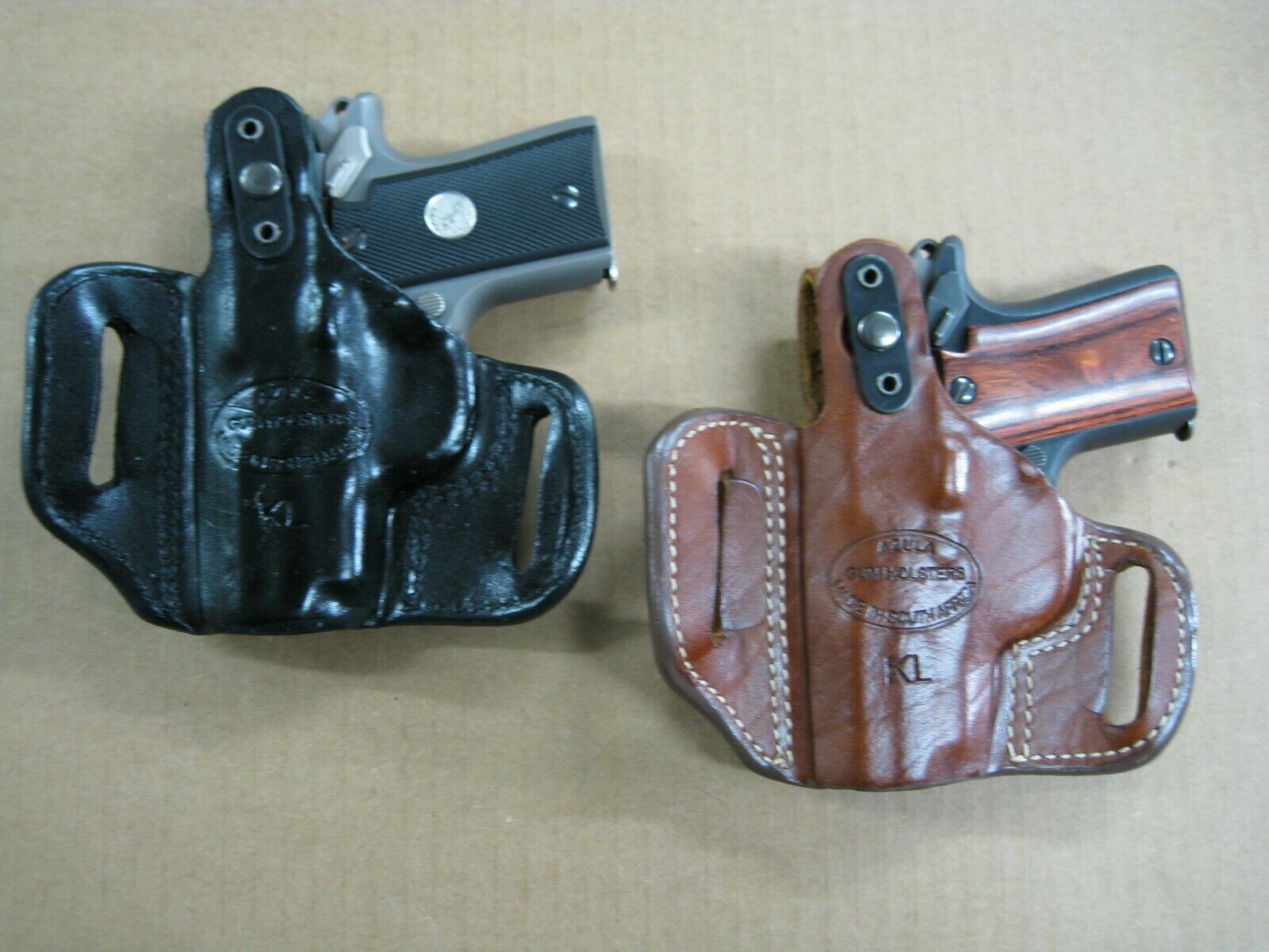OWB Thumb Break Leather Belt Holster Fits Browning 1911 Hi Power 9mm