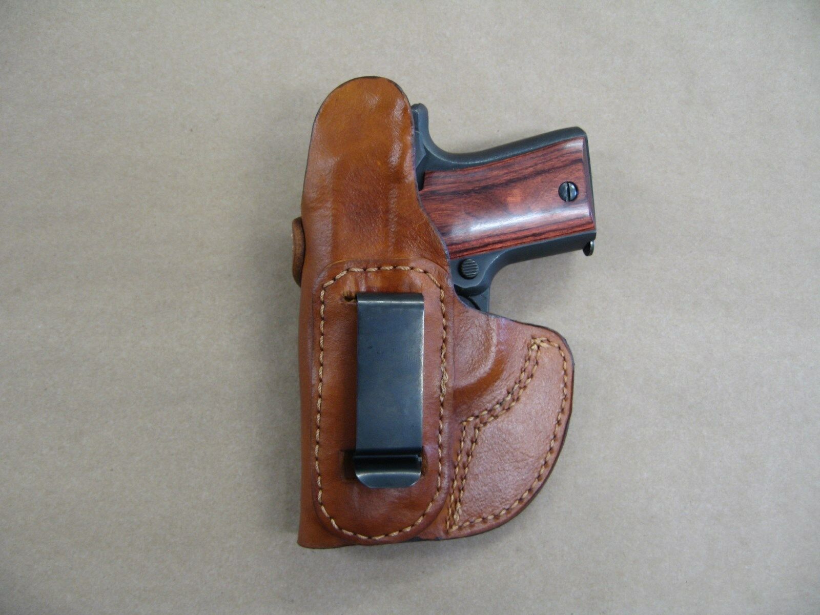 Charter Arms Bulldog Revolver Leather Clip On OWB Belt Concealment Holster TAN R 