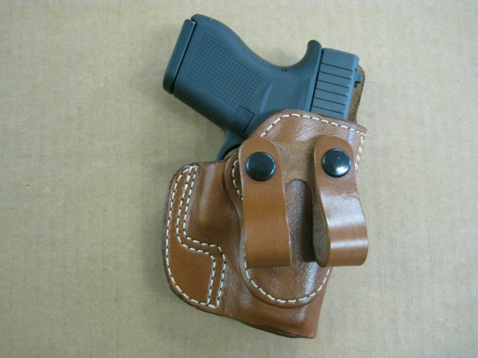TAGUA Premium Black Leather RH OWB Open Top Belt Holster for 3" 1911 SPRINGFIELD 