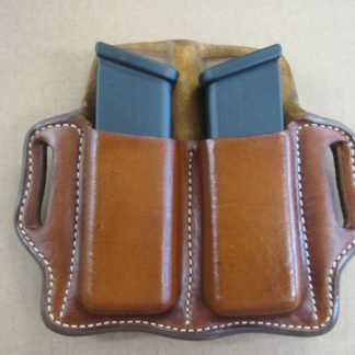 OWB | 2 Slot Molded Pancake Dual Magazine Pouch | Classic Leather