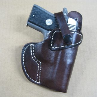 OWB | 1 Slot With Safety Strap Holster | Leather Belt Slot On Back Of Holster | Safety Strap With Snap | Classic Leather