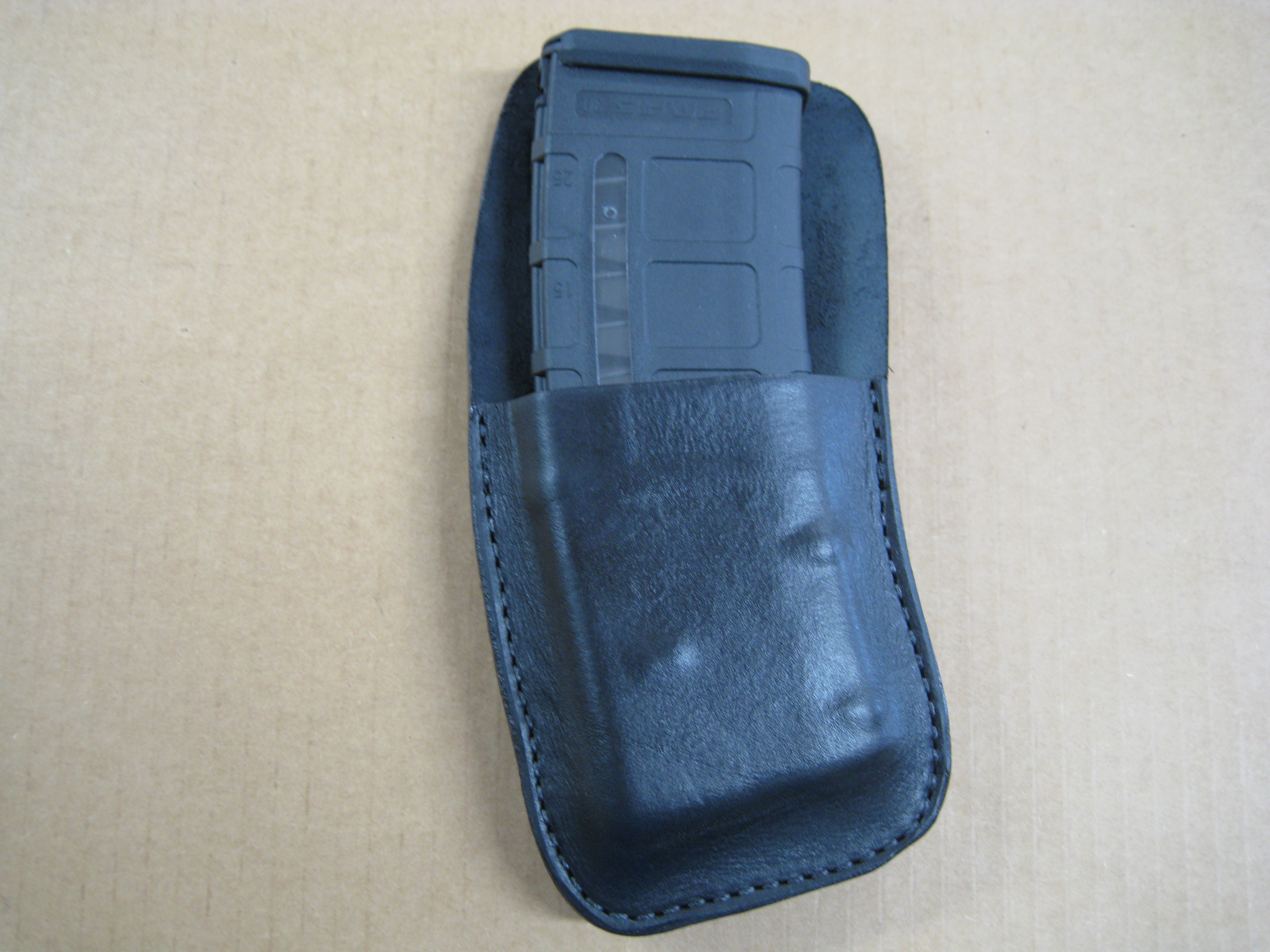 OWB | Clip On Rifle & Extended Pistol Magazine Pouch | Steel Clip | Classic Leather