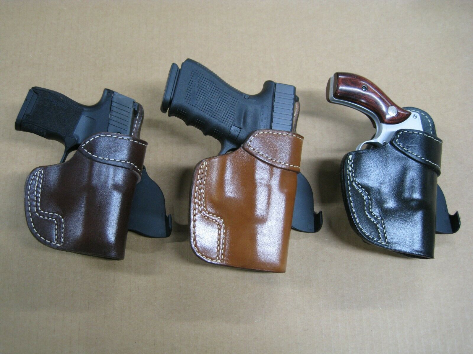 Details about   Leather Paddle Holster Open Top Fits STI Range Master Edge 9/45 ACP 5"BBL #1364# 