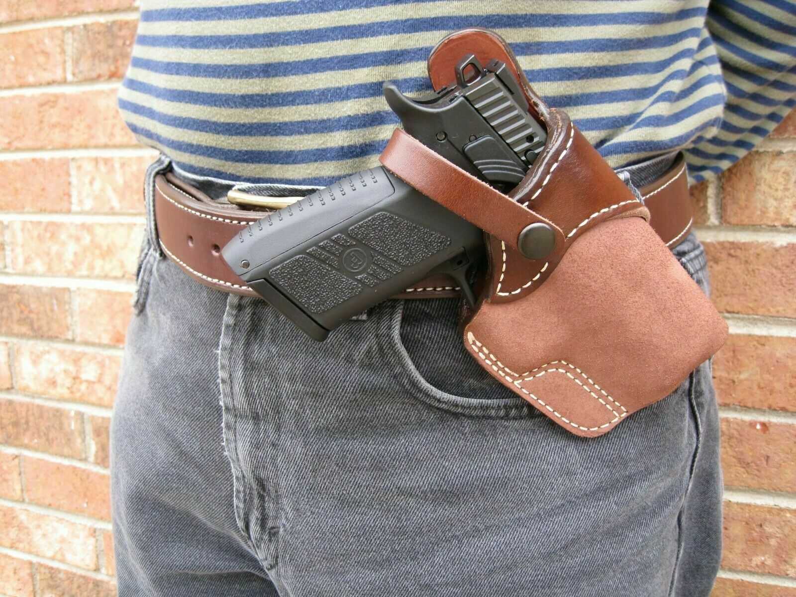 Cross Draw Carry Lined Holster with Safety Strap – Azula Gun Holsters
