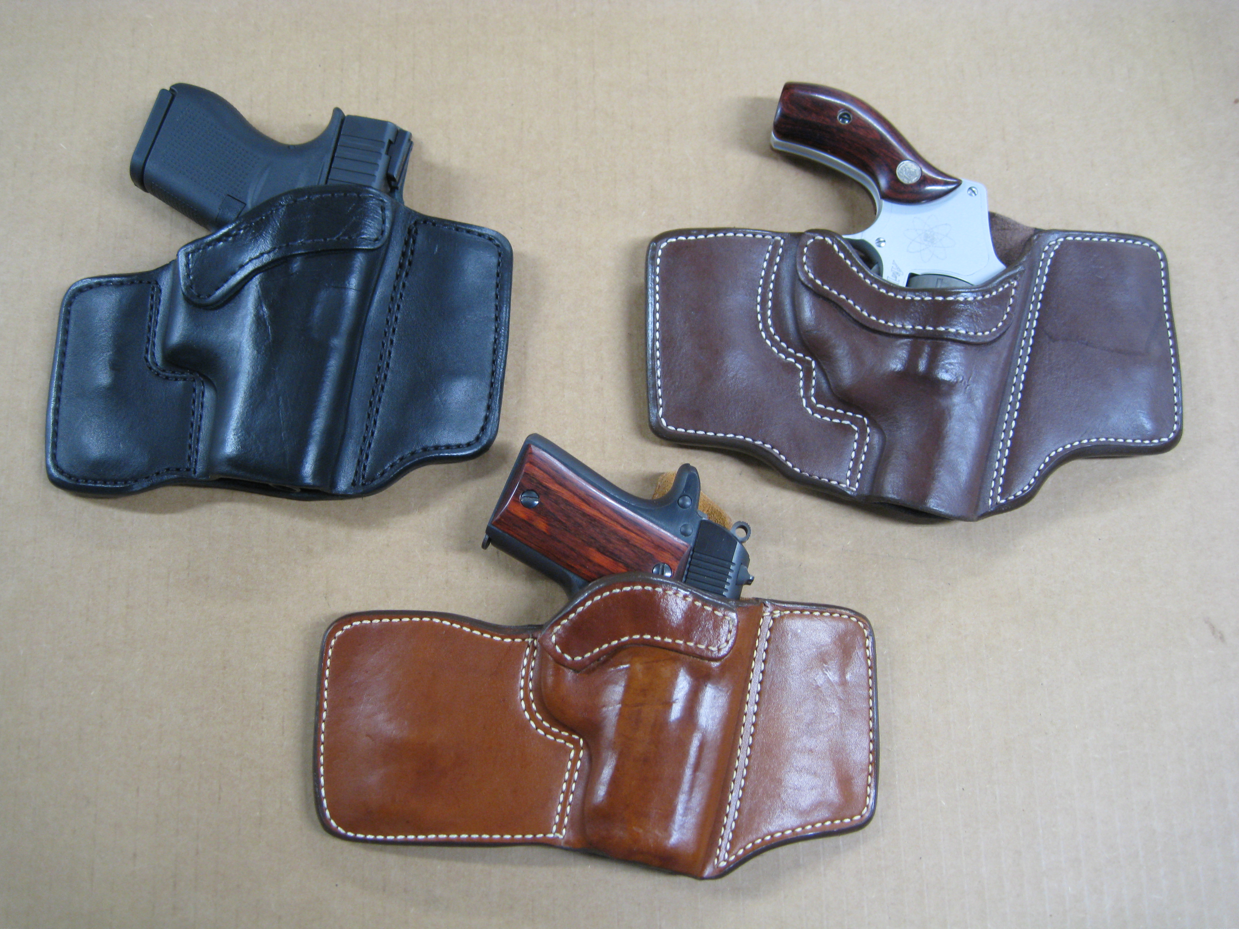 SPRINGFIELD ARMORY MICRO COMPACT 3" leather pancake owb belt slide holster 