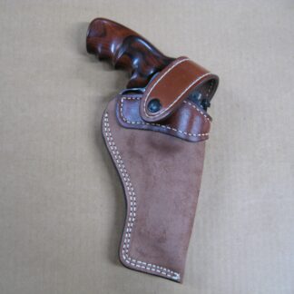 OWB | Strong Side Outdoor Revolver Holster | Safety Strap With Snap | Reverse Lined Select Classic Leather