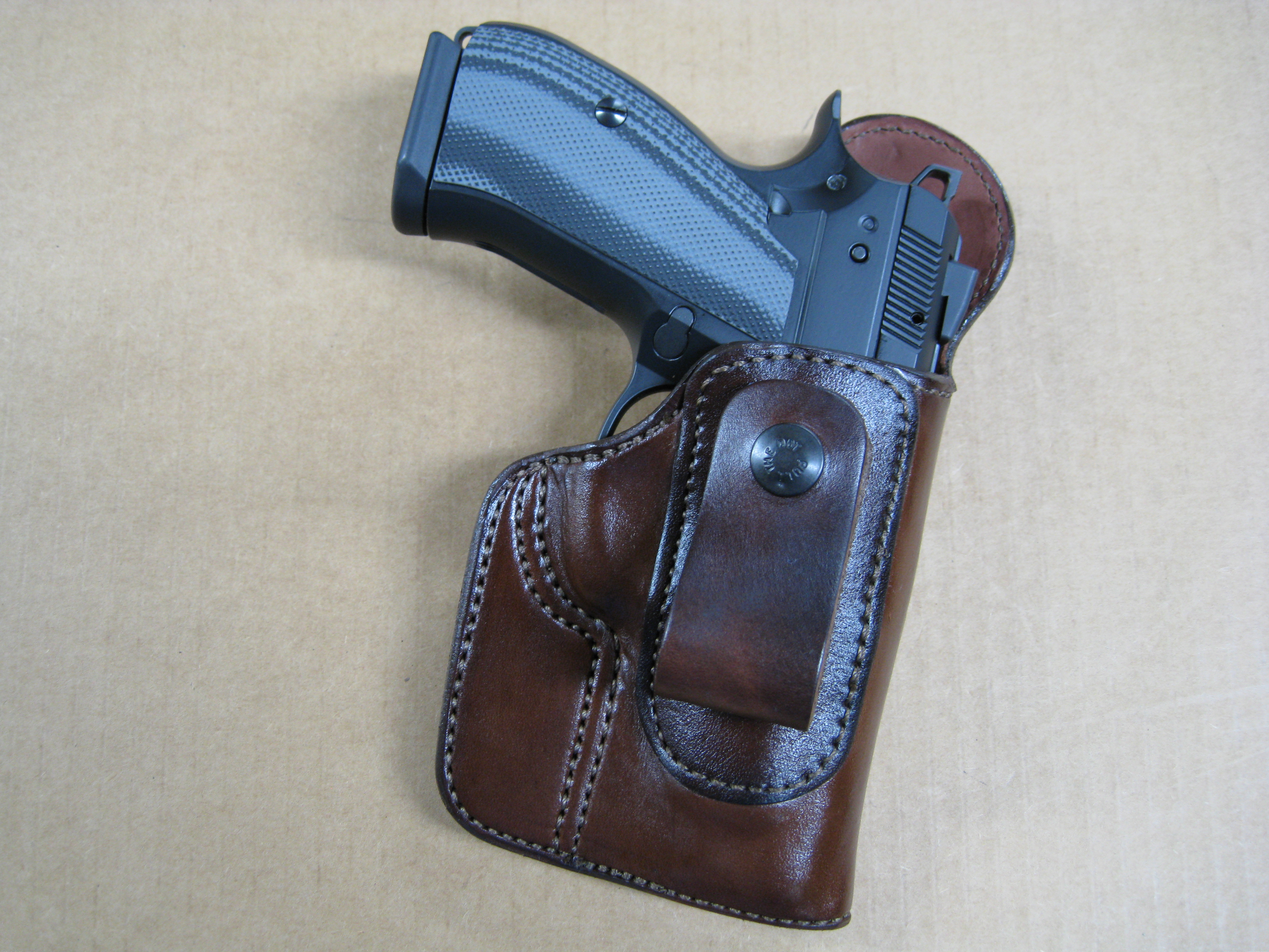 Leather Concealed Slide Belt Gun Holster fits Baby Desert EagleJericho 941 