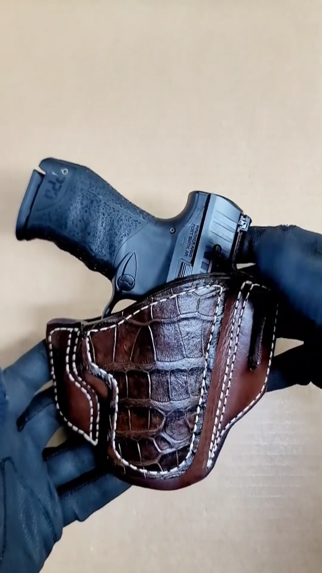 OWB | 2 Slot Pancake Holster | Alligator Tab | Premium Leather