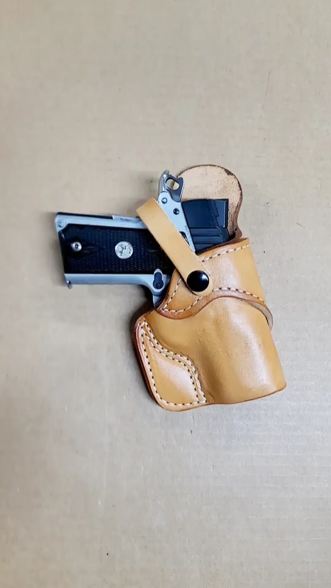 OWB | Cross Draw Carry Holster | Safety Strap | Classic Leather