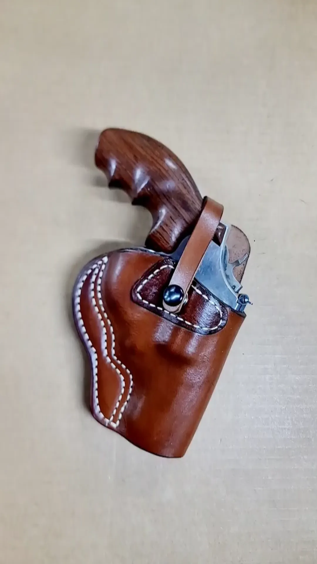 OWB | 1 Slot With Safety Strap Holster | Leather Belt Slot On Back